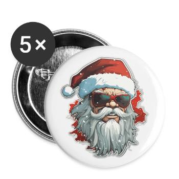 Santa Claus - illustration - Buttons large 2.2''/56 mm (5-pack) - white - Front