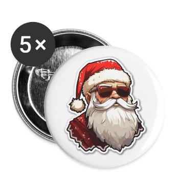 Weihnachtsmann - Illustration - Buttons groß 56 mm (5er Pack) - Weiß - Vorne