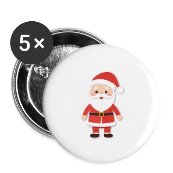 Weihnachtsmann - Illustration - Buttons groß 56 mm (5er Pack) - Weiß - Vorne