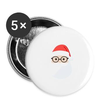 Weihnachtsmann - Illustration - Buttons groß 56 mm (5er Pack) - Weiß - Vorne