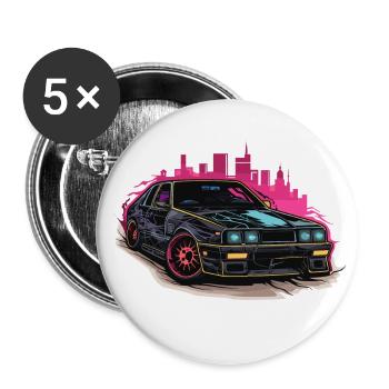 Car - Illustration - Buttons large 2.2''/56 mm (5-pack) - white - Front