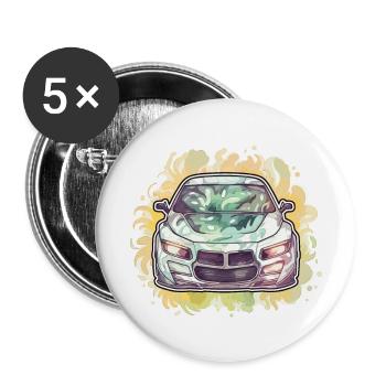 Car - Illustration - Buttons large 2.2''/56 mm (5-pack) - white - Front