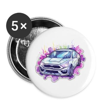 Car - Illustration - Buttons large 2.2''/56 mm (5-pack) - white - Front