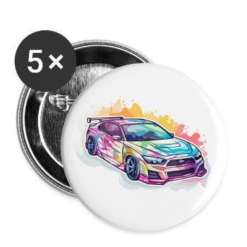 Car - Illustration - Buttons large 2.2''/56 mm (5-pack) - white - Front