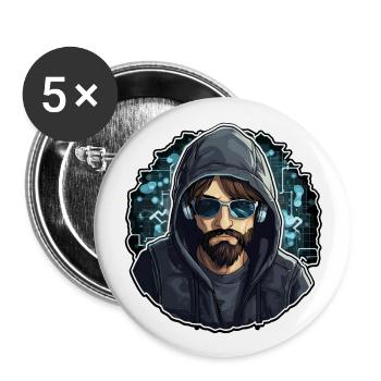 Hacker éthique - Illustration - Lot de 5 grands badges (56 mm) - blanc - Devant