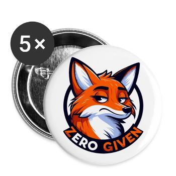 Zero Given - Fuchs Illustration - Buttons groß 56 mm (5er Pack) - Weiß - Vorne