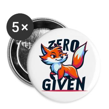 Zero Given - Fuchs Illustration - Buttons groß 56 mm (5er Pack) - Weiß - Vorne