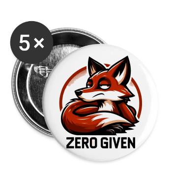 Zero Given - Fuchs Illustration - Buttons groß 56 mm (5er Pack) - Weiß - Vorne
