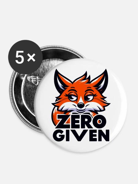 Zero Given - Fuchs Illustration - Buttons groß 56 mm (5er Pack) - Weiß