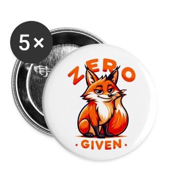 Zero Given - Fuchs Illustration - Buttons groß 56 mm (5er Pack) - Weiß - Vorne