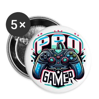 Pro Gamer - Controller Illustration - Buttons groß 56 mm (5er Pack) - Weiß - Vorne