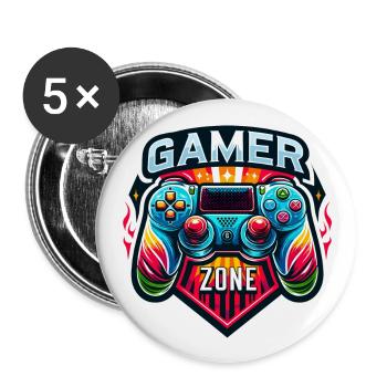 Gamer Zone - Controller Illustration - Buttons groß 56 mm (5er Pack) - Weiß - Vorne