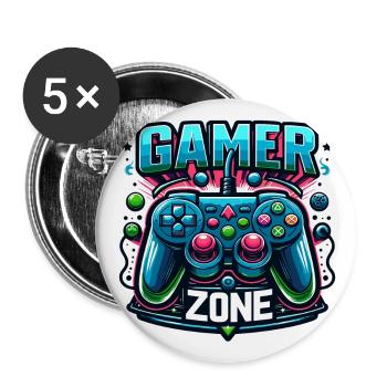 Gamer Zone - Controller Illustration - Buttons large 2.2''/56 mm (5-pack) - white - Front