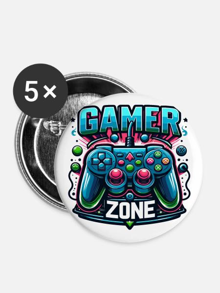 Gamer Zone - Controller Illustration - Buttons groß 56 mm (5er Pack) - Weiß