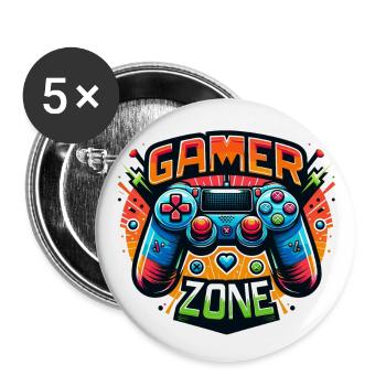 Gamer Zone - Controller Illustration - Buttons groß 56 mm (5er Pack) - Weiß - Vorne