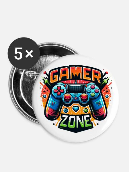 Gamer Zone - Controller Illustration - Buttons groß 56 mm (5er Pack) - Weiß