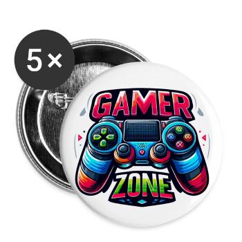 Gamer Zone - Controller Illustration - Buttons large 2.2''/56 mm (5-pack) - white - Front