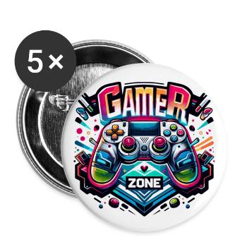 Gamer Zone - Controller Illustration - Buttons groß 56 mm (5er Pack) - Weiß - Vorne