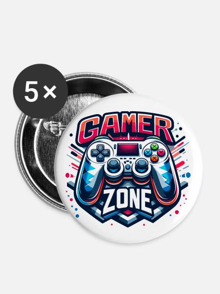 Gamer Zone - Controller Illustration - Buttons groß 56 mm (5er Pack) - Weiß