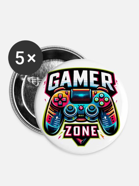 Gamer Zone - Controller Illustration - Buttons groß 56 mm (5er Pack) - Weiß