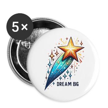 Dream Big - Shooting Star Illustration - Buttons large 2.2''/56 mm (5-pack) - white - Front