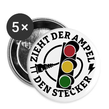 Zieht der Ampel den Stecker - Spruch - Buttons groß 56 mm (5er Pack) - Weiß - Vorne