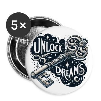 Unlock Dreams - Key Illustration - Buttons large 2.2''/56 mm (5-pack) - white - Front