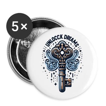 Unlock Dreams - Key Illustration - Buttons large 2.2''/56 mm (5-pack) - white - Front