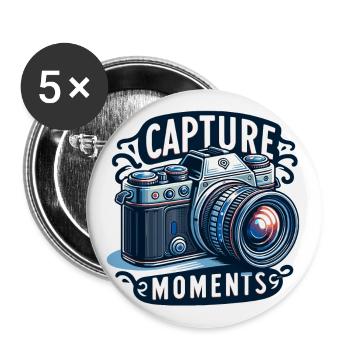 Capture Moments - Camera Illustration - Buttons large 2.2''/56 mm (5-pack) - white - Front