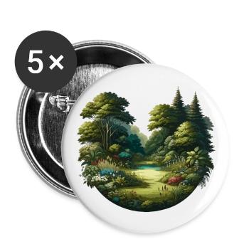 Landscape - Illustration - Buttons large 2.2''/56 mm (5-pack) - white - Front