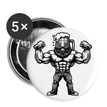 Saufkopp - Buttons groß 56 mm (5er Pack) - Weiß - Vorne