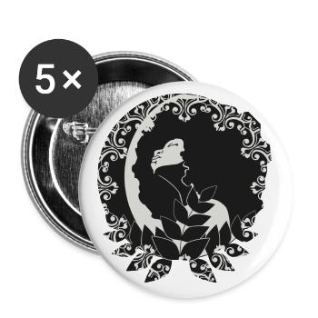 Moon Woman - Buttons large 2.2''/56 mm (5-pack) - white - Front