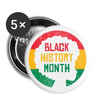 Black History Month - Buttons groß 56 mm (5er Pack) - Weiß - Vorne