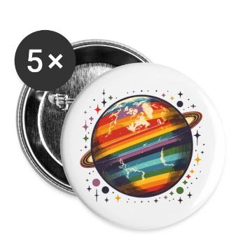 Millésime Planète de la Diversité - Lot de 5 grands badges (56 mm) - blanc - Devant