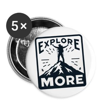 Explore more - Wanderer - Buttons large 2.2''/56 mm (5-pack) - white - Front