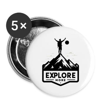 Explore more - Wanderer - Buttons large 2.2''/56 mm (5-pack) - white - Front