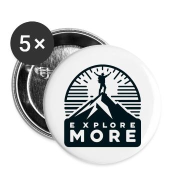Explore more - Wanderer - Buttons groß 56 mm (5er Pack) - Weiß - Vorne