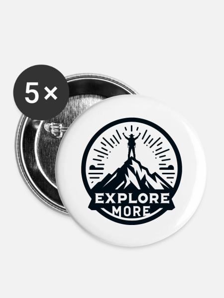Explore more - Wanderer - Buttons groß 56 mm (5er Pack) - Weiß