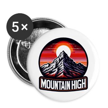 Mountain High - Berg Illustration - Buttons large 2.2''/56 mm (5-pack) - white - Front