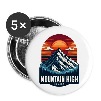 Mountain High - Berg Illustration - Buttons large 2.2''/56 mm (5-pack) - white - Front