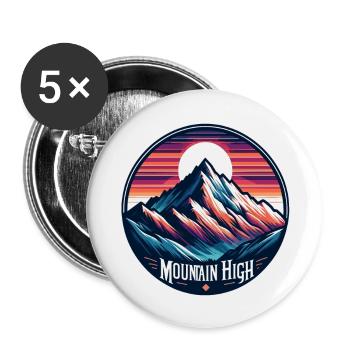 Mountain High - Berg Illustration - Buttons large 2.2''/56 mm (5-pack) - white - Front