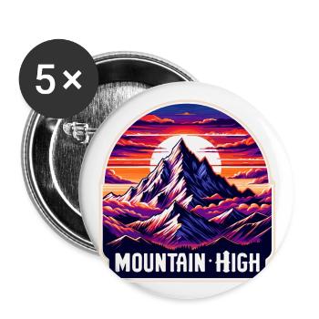 Mountain High - Berg Illustration - Buttons large 2.2''/56 mm (5-pack) - white - Front