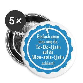 to do list Humor Funny sayings bavarian - Buttons large 2.2''/56 mm (5-pack) - white - Front