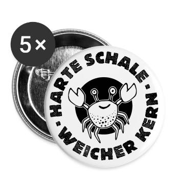 KREBS Spruch black - Buttons groß 56 mm (5er Pack) - Weiß - Vorne