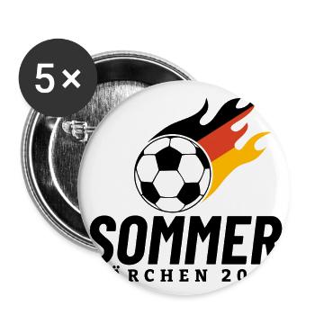 Sommermärchen 2024 Flamme Deutschland - Buttons groß 56 mm (5er Pack) - Weiß - Vorne