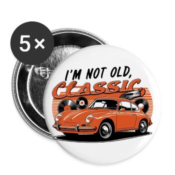 Je ne suis pas vieux, je suis un classique. - Lot de 5 grands badges (56 mm) - blanc - Devant