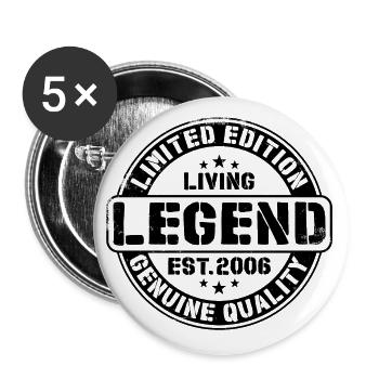 Legend 2006 Vintage Born Cadeau d’anniversaire - Lot de 5 grands badges (56 mm) - blanc - Devant