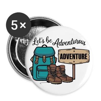 Let's be adventurous. - Buttons large 2.2''/56 mm (5-pack) - white - Front