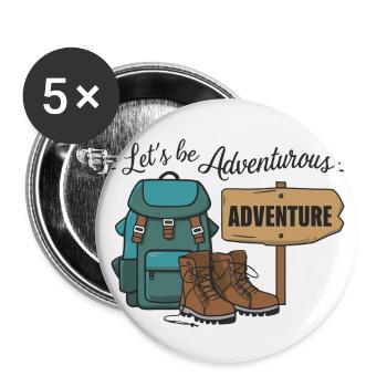 Let's be adventurous. - Buttons large 2.2''/56 mm (5-pack) - white - Front
