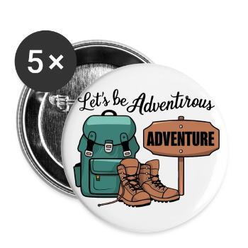 Let's be adventurous. - Buttons large 2.2''/56 mm (5-pack) - white - Front